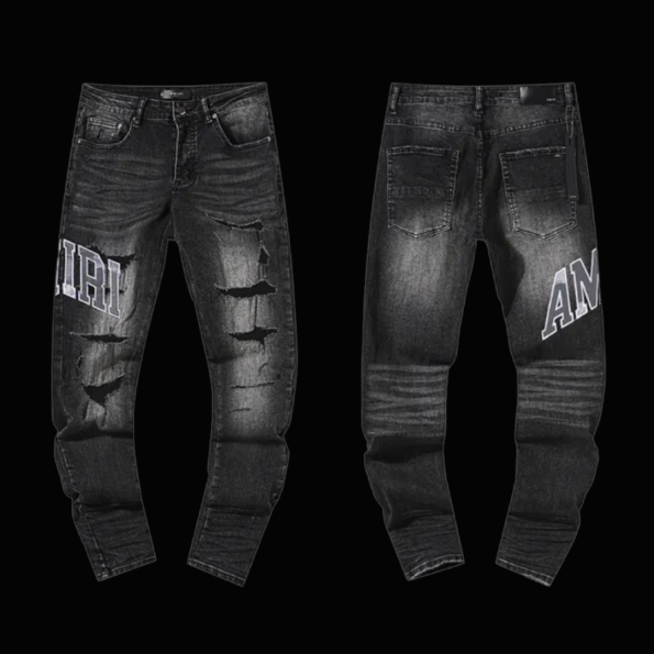 Jeans Amiri Nero - con logo grigio 2025