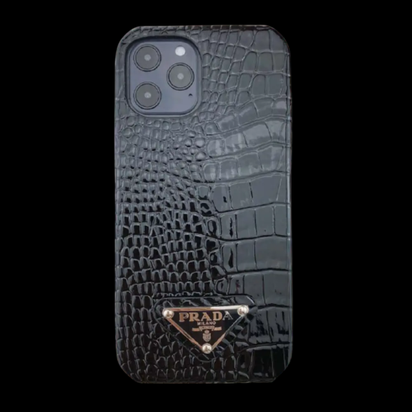 Prada iPhone Case Devil Wears Black Croc 2025